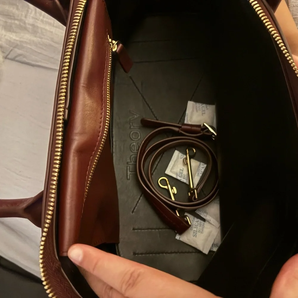 Theory Dark Brown Leather Briefcase